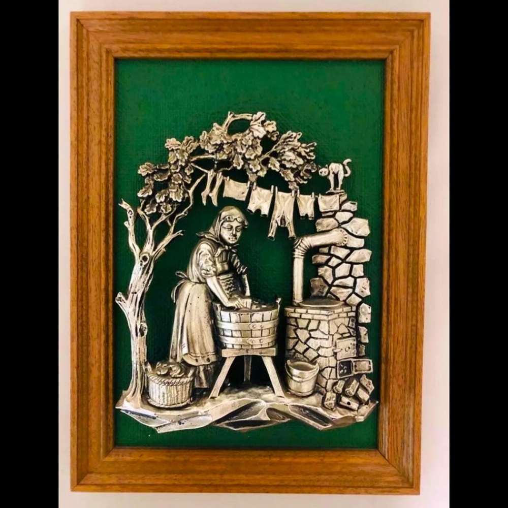 Vintage Antique Metal Art Hand Made Mid Century Gorgeous Job Elegant Style frame